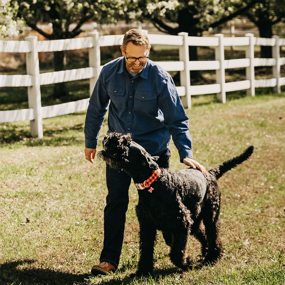 Darwin the dog & Noah-Zimmerman, co-creator of Darwin's Daily
